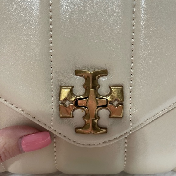 Tory Burch Kira Small Quilted Top Handle satchel Crossbody Bag Brie - Picture 14 of 14